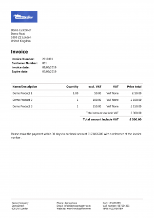 example invoice