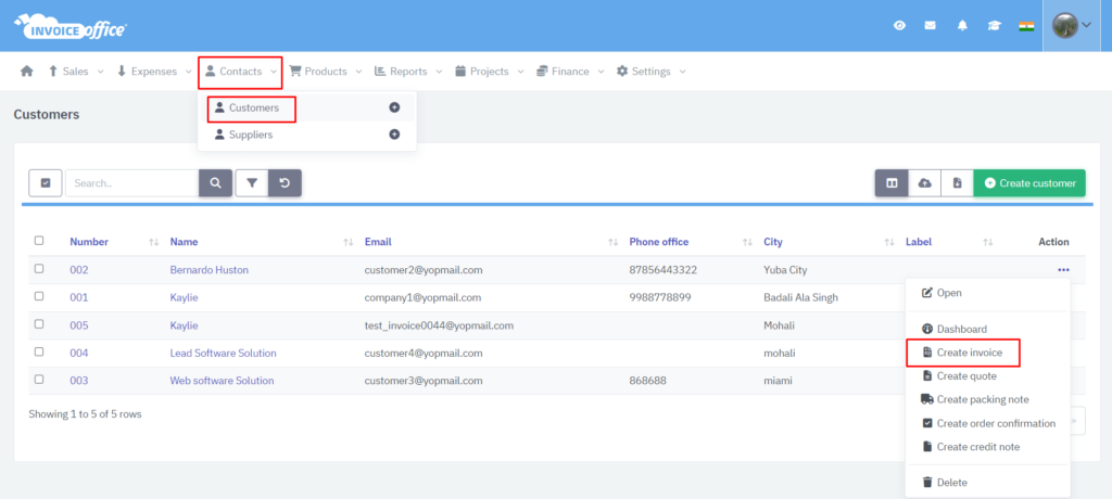 how to create invoice